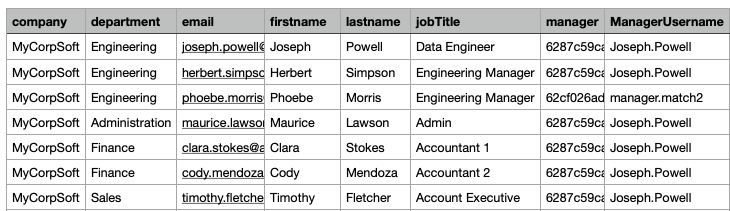 CSV report